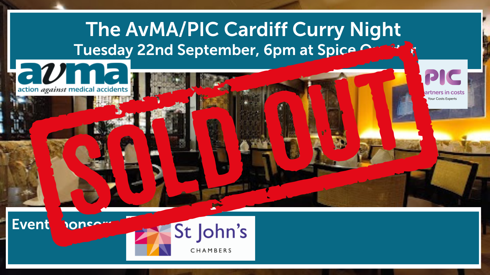 AvMA / PIC Cardiff Curry Night – Tuesday 22nd September 2026