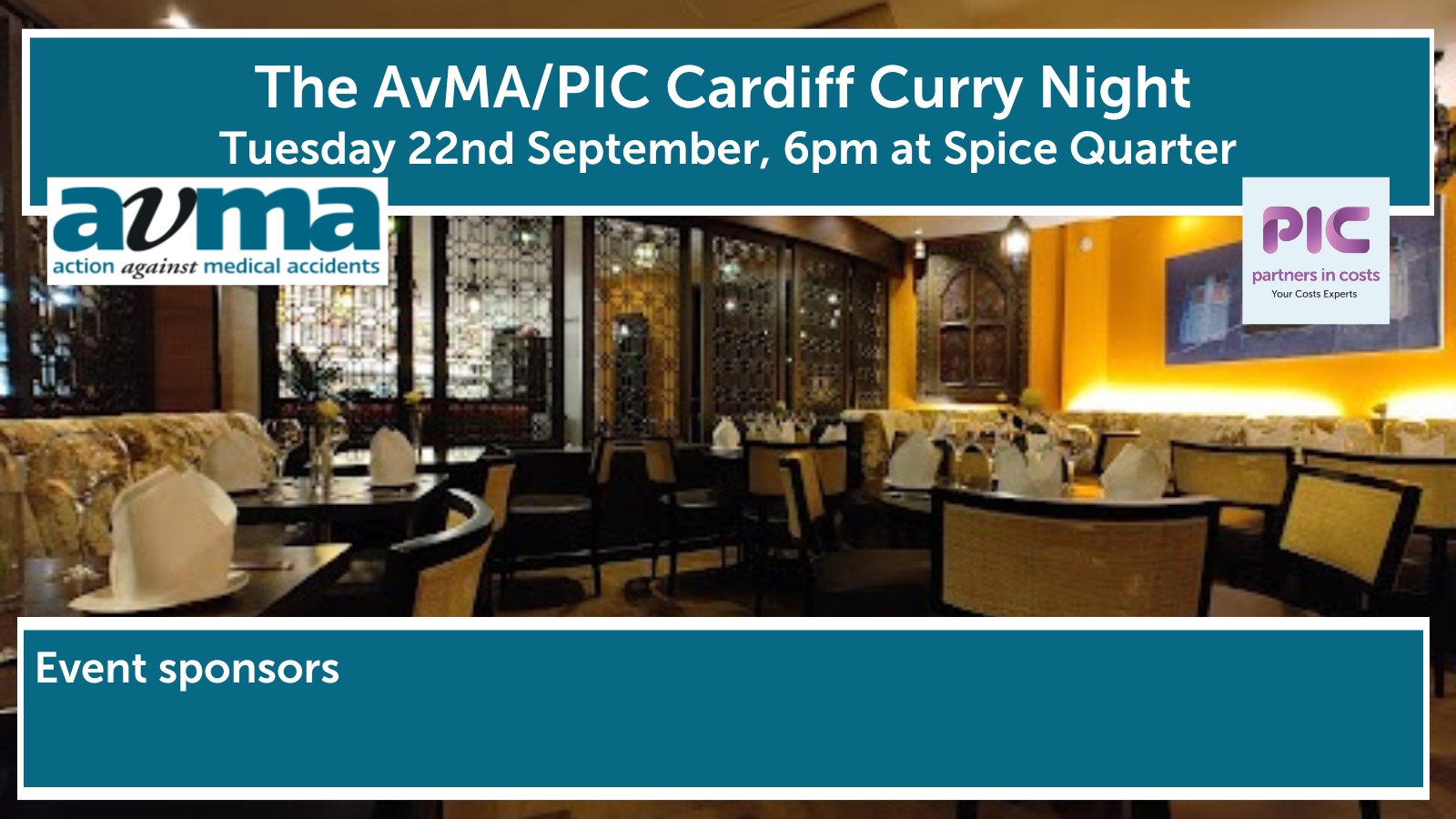 AvMA / PIC Cardiff Curry Night – Tuesday 22nd September 2026