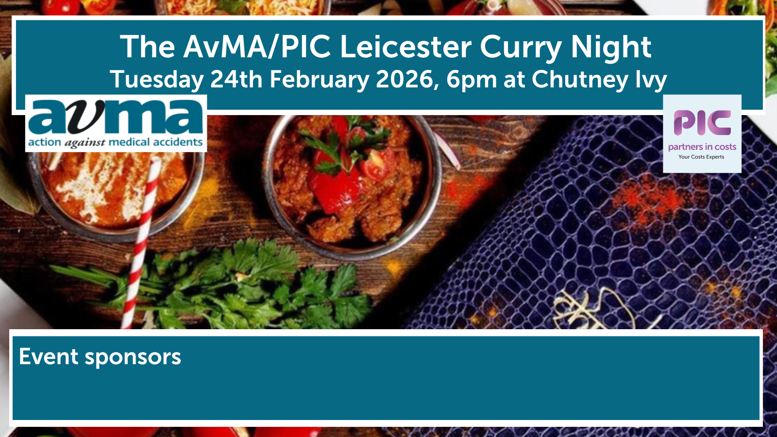 AvMA / PIC Leicester Curry Night – Tuesday 24th February 2026