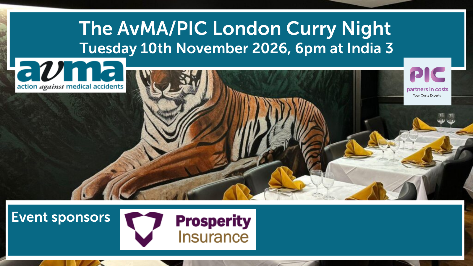AvMA / PIC London Curry Night – Tuesday 10th November 2026